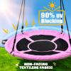 Trekassy 700lb 40" Saucer Tree Swing for Kids Adults Outdoor Textilene with 2pcs Tree Hanging Straps-Pink view 2