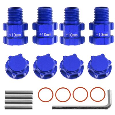 4* Metal 14mm to 17mm Wheel Hex Hub Adapter 10mm Extended Wheel Hub Drive Upgrades Part for Arrma for Senton for Granite 4X4 3S