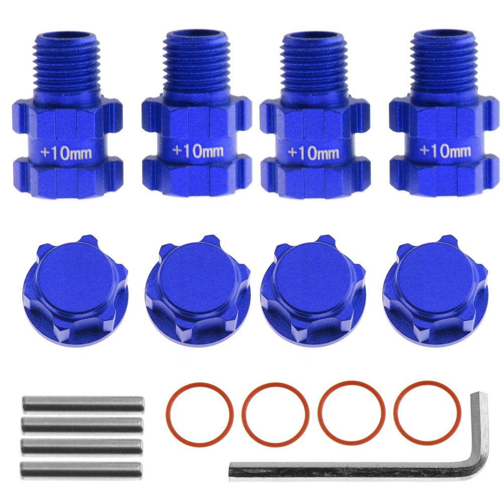 4* Metal 14mm to 17mm Wheel Hex Hub Adapter 10mm Extended Wheel Hub Drive Upgrades Part for Arrma for Senton for Granite 4X4 3S