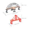 Wooden Train Track Bridge Toy Set 2Pcs Railway Bridge Replacement Compatible with Thomas Friends and Major Train Systems 12.8In Model for Kids Building Play view 3