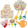 GIFTRRTOY Kids Gardening Set, Kids Gardening Tools with Watering Can, Shovel, Rake, Gloves, Waterproof Apron and Storage Bag, Children Garden Tool for Boys Girls Age 3 4 5 6 7 8 view 1