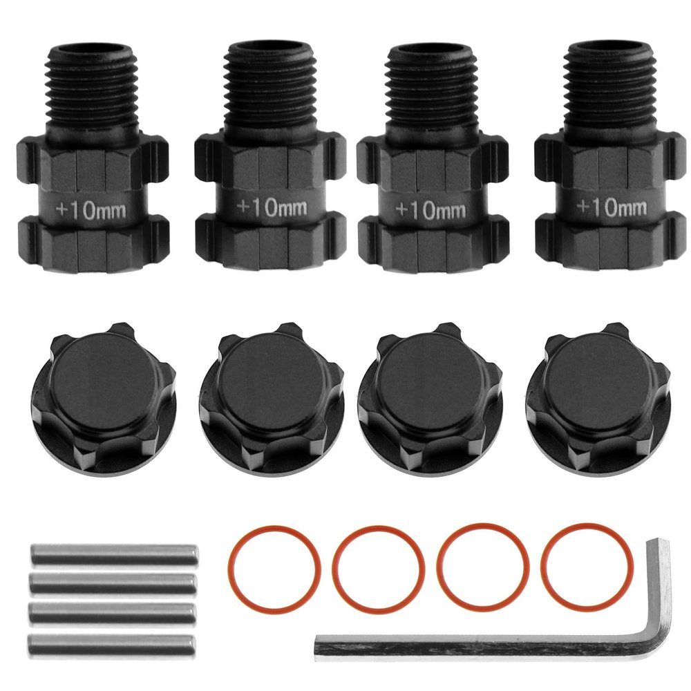 4* Metal 14mm to 17mm Wheel Hex Hub Adapter 10mm Extended Wheel Hub Drive Upgrades Part for Arrma for Senton for Granite 4X4 3S