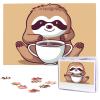 Yoga Sloth Coffee Puzzles 1000 Pieces Personalized Jigsaw Puzzles Wooden Photo Puzzle for Adults Family Picture Puzzle Gifts for Wedding Birthday Valentine's Day Gifts(29.5" x 19.7") view 1