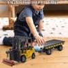 KNACKTOYZ Remote Control Forklift with Flatbed Truck, 11 Channel RC Forklifts with Spray, Cool Lights & Sound, 2 in 1 Lift Fork & Hook, Crane Construction Toys for Boys, Birthday Gift for Kids 3+ view 3