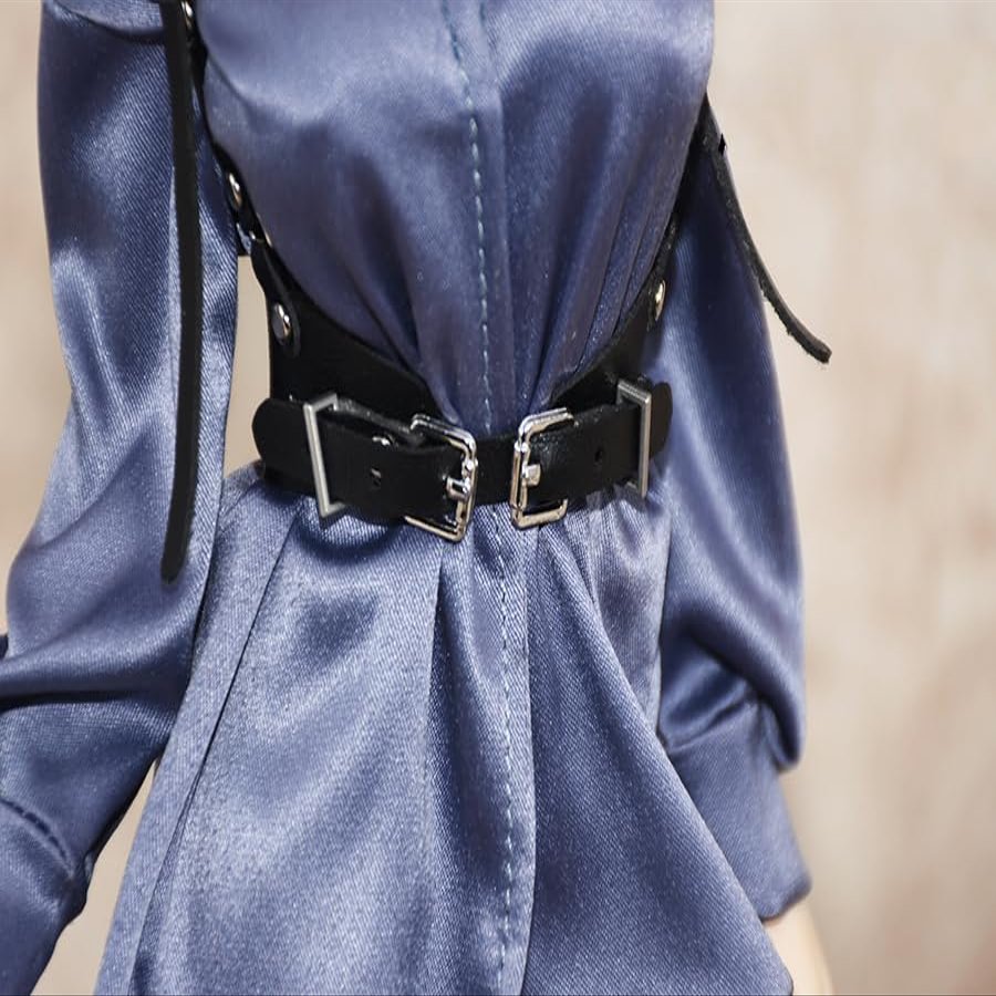 1/6 Scale Female Clothes, Female Silk Shirt Pajamas Tops Belt Clothes Accessory for 12inch PH TBL Action Figure Body (1pc Black No.3 Belt)
