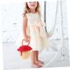 Anneome Mushroom Purse for Girls Handmade Woven Bag Basket Rattan Handbag Decor Handbag for Boys and Girls Random view 3