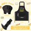 R HORSE 2Pcs Kid Apron and Chef Hat Set Adjustable Children Black Kitchen Apron Dress up Role Play Chef Toy Cooking Baking Painting and Training Kits Kid Funny Cooking Gift Birthday Gift for Kids view 2