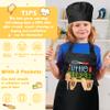 R HORSE 2Pcs Kid Apron and Chef Hat Set Adjustable Children Black Kitchen Apron Dress up Role Play Chef Toy Cooking Baking Painting and Training Kits Kid Funny Cooking Gift Birthday Gift for Kids view 3