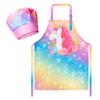 R HORSE Kid Apron and Chef Hat Set - 2Pcs Adjustable Magic Horse Children Kitchen Toddler Apron for Girls Role Play Chef Toy Funny Cooking Birthday Gift for kids Cooking Baking Painting and Training view 1