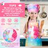 R HORSE Kid Apron and Chef Hat Set - 2Pcs Adjustable Magic Horse Children Kitchen Toddler Apron for Girls Role Play Chef Toy Funny Cooking Birthday Gift for kids Cooking Baking Painting and Training view 3