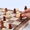15" Wooden Chess Set | Folding Board, 2 Extra Queens | Magnetic Chess Board Set for Adults & Kids, Pieces Storage Slots Checkers Game for Kids Portable Travel Chess Game for Beginner view 2