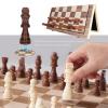 15" Wooden Chess Set | Folding Board, 2 Extra Queens | Magnetic Chess Board Set for Adults & Kids, Pieces Storage Slots Checkers Game for Kids Portable Travel Chess Game for Beginner view 3