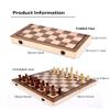 15" Wooden Chess Set | Folding Board, 2 Extra Queens | Magnetic Chess Board Set for Adults & Kids, Pieces Storage Slots Checkers Game for Kids Portable Travel Chess Game for Beginner view 4