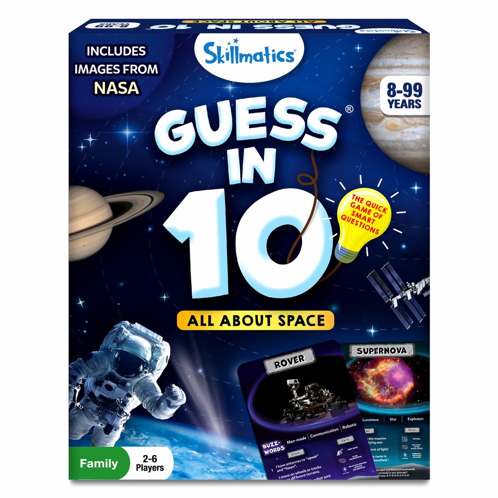 Skillmatics Guess in 10 NASA Space, Perfect for Boys, Girls, Kids & Families Who Love Card Games, Educational Toys, Travel Games, Gifts for Ages 8, 9, 10 and Up