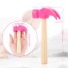Fowecelt Wooden Hammer Toys Simulation Hammers Maintenance Tools Educational Toys for Kids Birthday Party Games Supplies (Pink) view 2