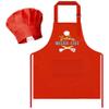 R HORSE 2Pcs Kid Apron and Chef Hat Set, Adjustable Children Red Kitchen Toddler Apron for Girls, Cooking Baking Painting and Training Kits Role Play Chef Toy Funny Cooking Gift Birthday Gift for Kids view 1