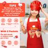 R HORSE 2Pcs Kid Apron and Chef Hat Set, Adjustable Children Red Kitchen Toddler Apron for Girls, Cooking Baking Painting and Training Kits Role Play Chef Toy Funny Cooking Gift Birthday Gift for Kids view 3