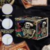 Card Deck Box Plus 100 Counts Matte Black Card Sleeves, Sugar Skull Rose for Collectible MTG TCG CCG Card Storage Box Horizontal Holds 100+ Single Sleeved Cards, Leather Game Card Box Organizer view 3