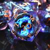 AUSTOR 7 Die DND Dice Set - Blue Flame Dragon Resin Dice (D20, D12, D10, D8, D6, D4) with Case view 1