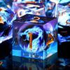 AUSTOR 7 Die DND Dice Set - Blue Flame Dragon Resin Dice (D20, D12, D10, D8, D6, D4) with Case view 2