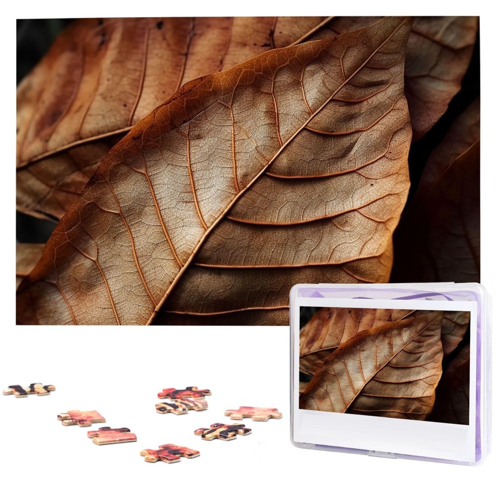 Withered Leaves Puzzles 1000 Pieces Personalized Jigsaw Puzzles Wooden Photo Puzzle for Adults Family Picture Puzzle Gifts for Wedding Birthday Valentine's Day Gifts(29.5" x 19.7")
