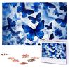 Blue Butterflies Puzzles 1000 Pieces Personalized Jigsaw Puzzles Wooden Photo Puzzle for Adults Family Picture Puzzle Gifts for Wedding Birthday Valentine's Day Gifts(29.5" x 19.7") view 1