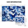 Blue Butterflies Puzzles 1000 Pieces Personalized Jigsaw Puzzles Wooden Photo Puzzle for Adults Family Picture Puzzle Gifts for Wedding Birthday Valentine's Day Gifts(29.5" x 19.7") view 3