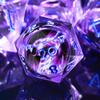 AUSTOR Violet Flame Dragon Dice Set - 7 Pieces Resin Dice: D20, D12, D10, D8, D6, D4 with Case view 1