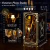 JOOHOUR DIY Book Nook Kit, Dollhouse Miniature, Booknook Bookshelf Insert Alley 3D Wooden Puzzle, Bookends Model Building Kit with LED Light, Gift for Teens and Adults, Back to Memory view 2
