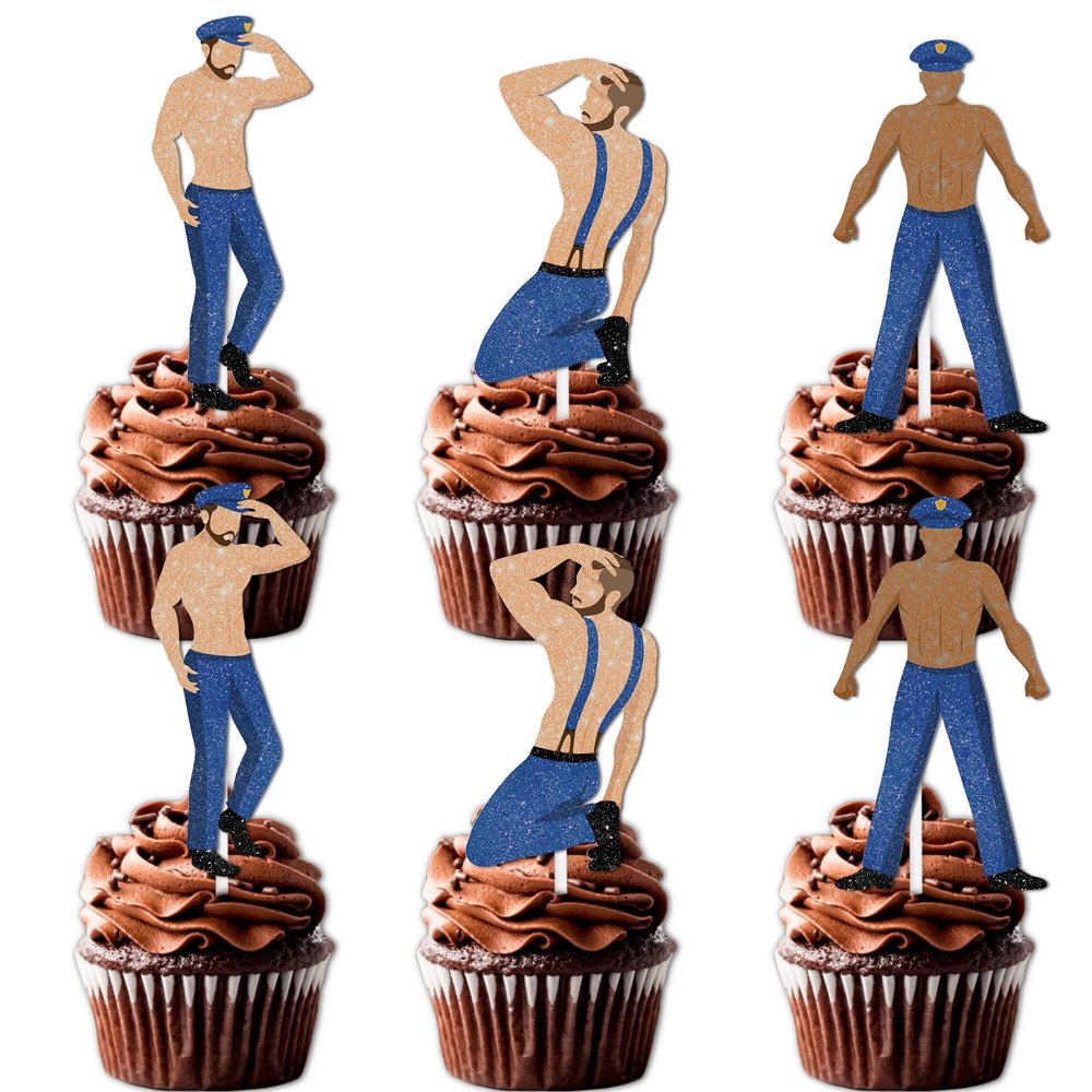 18pcs Glitter Dessert Cupcake Topper Gym Fitness Weight Lifting Sports Muscle Men Theme Decor Supplies Men Boys Happy Birthday Anniversary Party Decorations