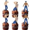 18pcs Glitter Dessert Cupcake Topper Gym Fitness Weight Lifting Sports Muscle Men Theme Decor Supplies Men Boys Happy Birthday Anniversary Party Decorations view 1