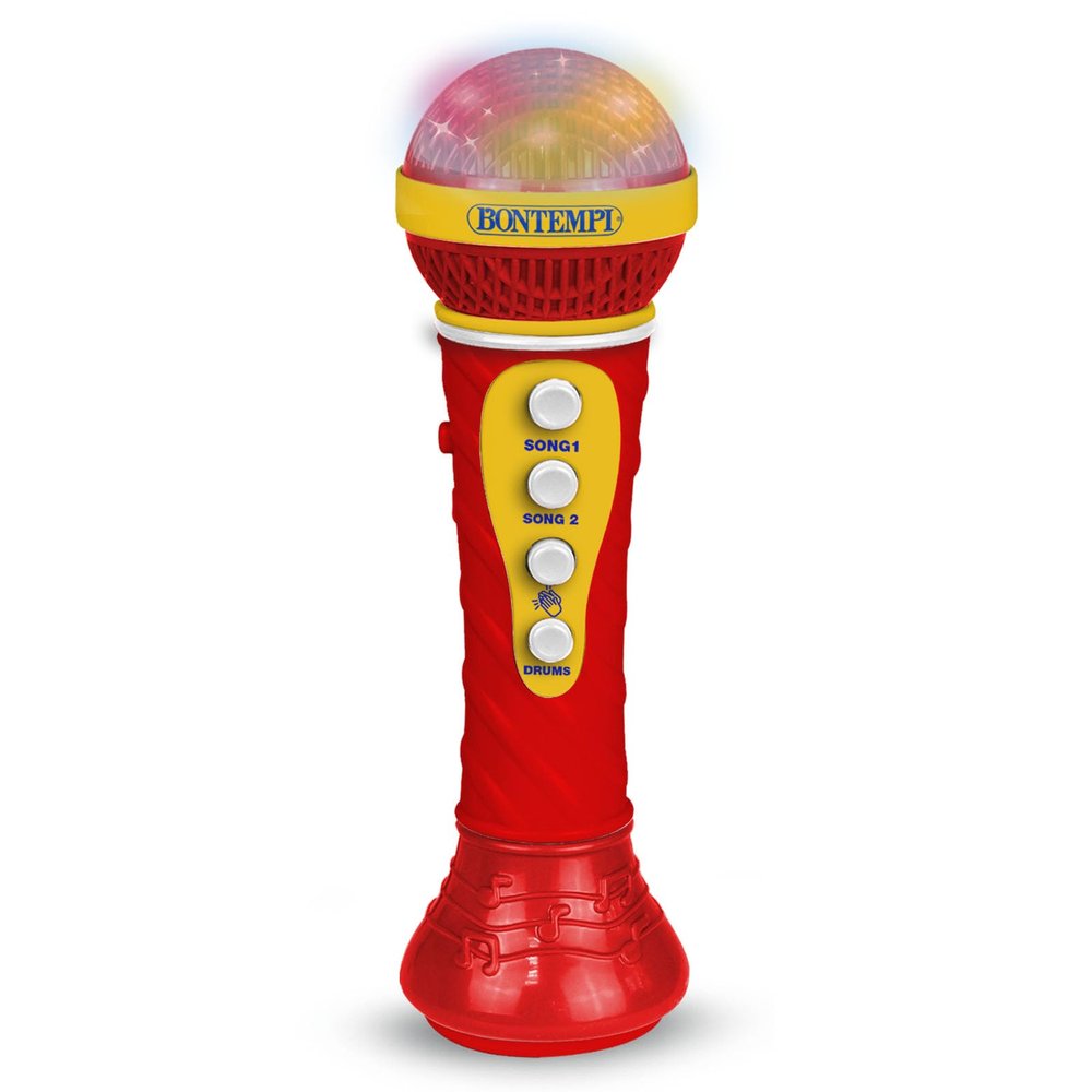 Bontempi | StarMic Karaoke - Microphone with Light Effects for Vera Star Performances, Red, 60x195x60mm