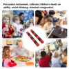 2 Piece Wooden Rhythm Sticks with Iron Beads, Promote Creativity and Motor Skills for Musical Education (Red Stripe view 3