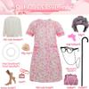 Cabeny Kids Old Lady Costume for 3-10 Years Girls 100 Days of School Costume Kids Grandma Cosume Dress Up for Halloween CA023S view 2