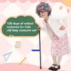 Cabeny Kids Old Lady Costume for 3-10 Years Girls 100 Days of School Costume Kids Grandma Cosume Dress Up for Halloween CA023S view 3