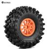 Chanmoo 2.2 RC Crawler Tires And Wheels Beadlock Rims 1/10 RC Rubber Slingers Grappler Mud Tyres OD 136mm For 1:10 Rock Crawler Car Axial SCX10 90047 D90 TF2 Tamiya CC01 Traxxas TRX4 RGT 4PCS (Orange) view 3