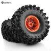 Chanmoo 2.2 RC Crawler Tires And Wheels Beadlock Rims 1/10 RC Rubber Slingers Grappler Mud Tyres OD 136mm For 1:10 Rock Crawler Car Axial SCX10 90047 D90 TF2 Tamiya CC01 Traxxas TRX4 RGT 4PCS (Orange) view 4