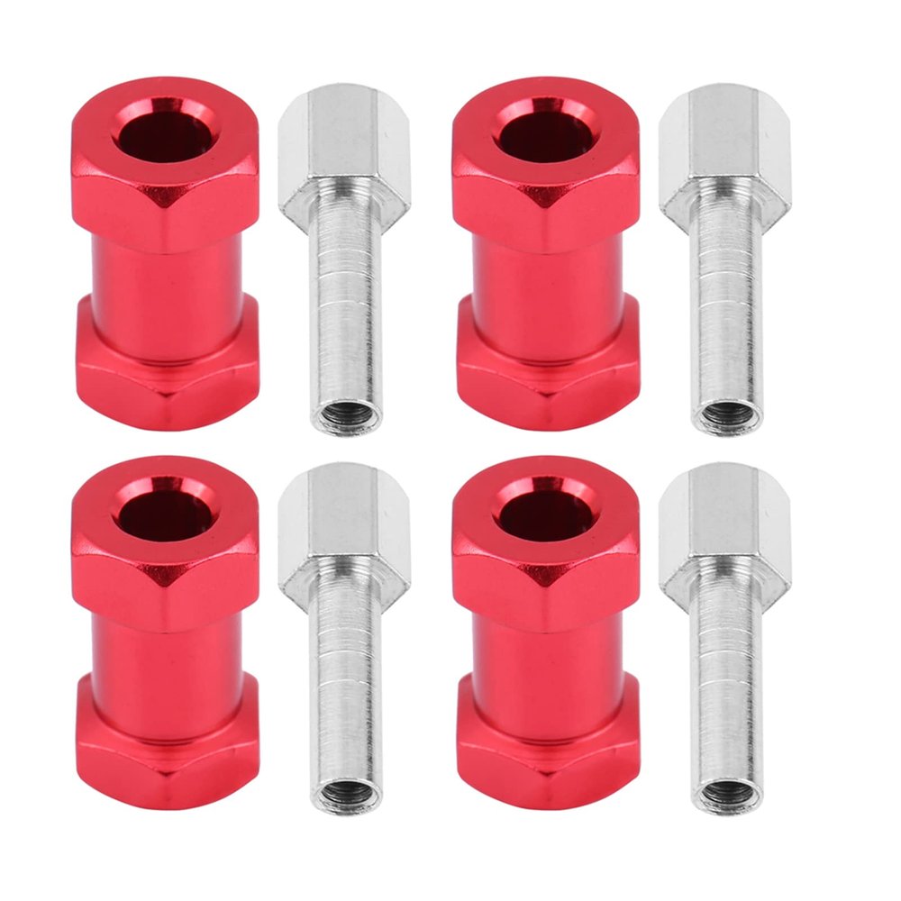 4pcs RC Hex Adapter, Aluminum Wheel Hex Drive Hub Adaptor 15mm to 25mm Lightweight Locknut for D90 AX10 CC01 SCX10 F350 Crawler (20mm)