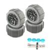 12mm Hex Hub RC Wheel Rims & Rubber Tires 1/10 1/12 1/14 1/16 1/18 Scale Beach Sand/Snow/Desert Off Road Crawler Truck Wheels Tires Compatible with WLtoys 144001 (4* Tires with Tools) view 1