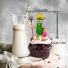 18pcs Green Glitter Cartoon Cucumber Dessert Cupcake Topper for A Big Dill Vegetable Fruit Funny Pickle Theme Decor Supplies Men Women Birthday Anniversary Wedding Party Decoration view 2