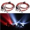 Chanmoo 2Pack 4Leds RC Car LED Lights White Headlights Red Taillight Kit Accessories for RC Buggy Truck Tank Crawler Car SCX10 SCX24 TRX4 TRX6 Slash Rustler Redcat 4WD Traxxas HSP Tamiya Redcat view 1