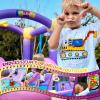 Inflatable Bounce House for Kids 3-6 with Water Slide Ball Pit Pool & 50 Ocean Balls, 5 in 1 Bouncy Castle w/ 6 Sticky Ball Dart Board Game, Basketball Hoop, Storage Bag & Blower Indoor Outdoor Party view 2