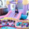 Inflatable Bounce House for Kids 3-6 with Water Slide Ball Pit Pool & 50 Ocean Balls, 5 in 1 Bouncy Castle w/ 6 Sticky Ball Dart Board Game, Basketball Hoop, Storage Bag & Blower Indoor Outdoor Party view 3