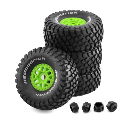 Chanmoo 1/8 RC Short Course Truck Tires and Wheels 17mm Hex OD 140mm 1/7 All Terrain Off Road Tyres for 1:7 1:8 RC Buggy Truck Car HSP TRAXXAS UDR DF7 FS Atom ARRMA Mojave YK4072 DF7 4PCS (Green)