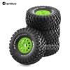 Chanmoo 1/8 RC Short Course Truck Tires and Wheels 17mm Hex OD 140mm 1/7 All Terrain Off Road Tyres for 1:7 1:8 RC Buggy Truck Car HSP TRAXXAS UDR DF7 FS Atom ARRMA Mojave YK4072 DF7 4PCS (Green) view 4