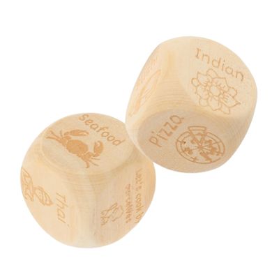 Abaodam Food Decision Dice Decider 2pcs Engraved Wooden Dice Valentines Day for Husband Wife Boyfriend Girlfriend Women Men Him Her Christmas Birthday