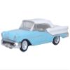 Oxford Diecast 1957 88 Convertible (Top-Up) Banff Blue and Alcan White with White 1/87 (HO) Scale Diecast Model Car 87OC57002 view 1