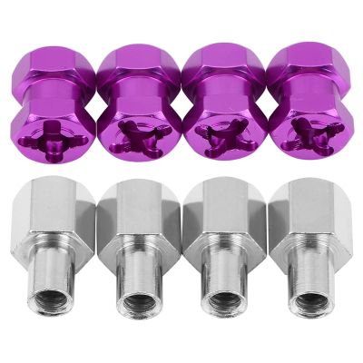 4pcs RC Hex Adapter, Aluminum Wheel Hex Drive Hub Adaptor 15mm to 25mm Lightweight Locknut for D90 AX10 CC01 SCX10 F350 Crawler (15MM)