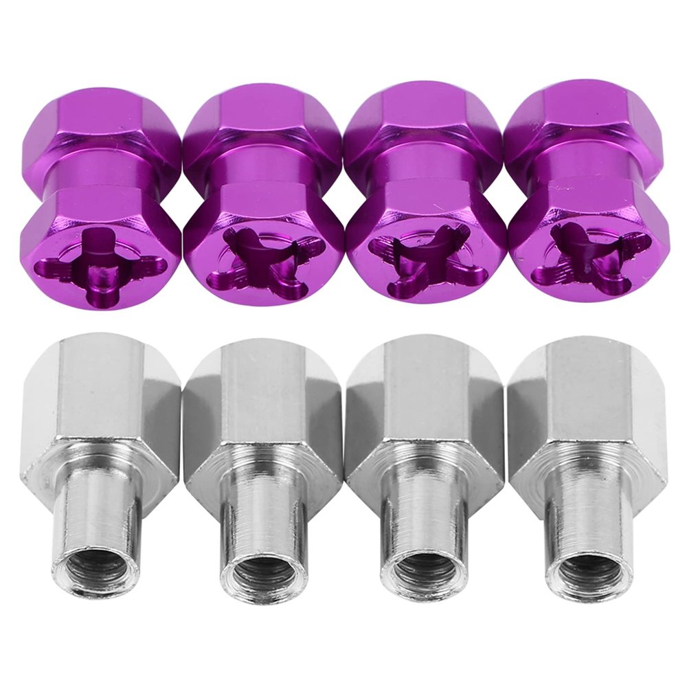 4pcs RC Hex Adapter, Aluminum Wheel Hex Drive Hub Adaptor 15mm to 25mm Lightweight Locknut for D90 AX10 CC01 SCX10 F350 Crawler (15MM)