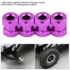 4pcs RC Hex Adapter, Aluminum Wheel Hex Drive Hub Adaptor 15mm to 25mm Lightweight Locknut for D90 AX10 CC01 SCX10 F350 Crawler (15MM) view 2